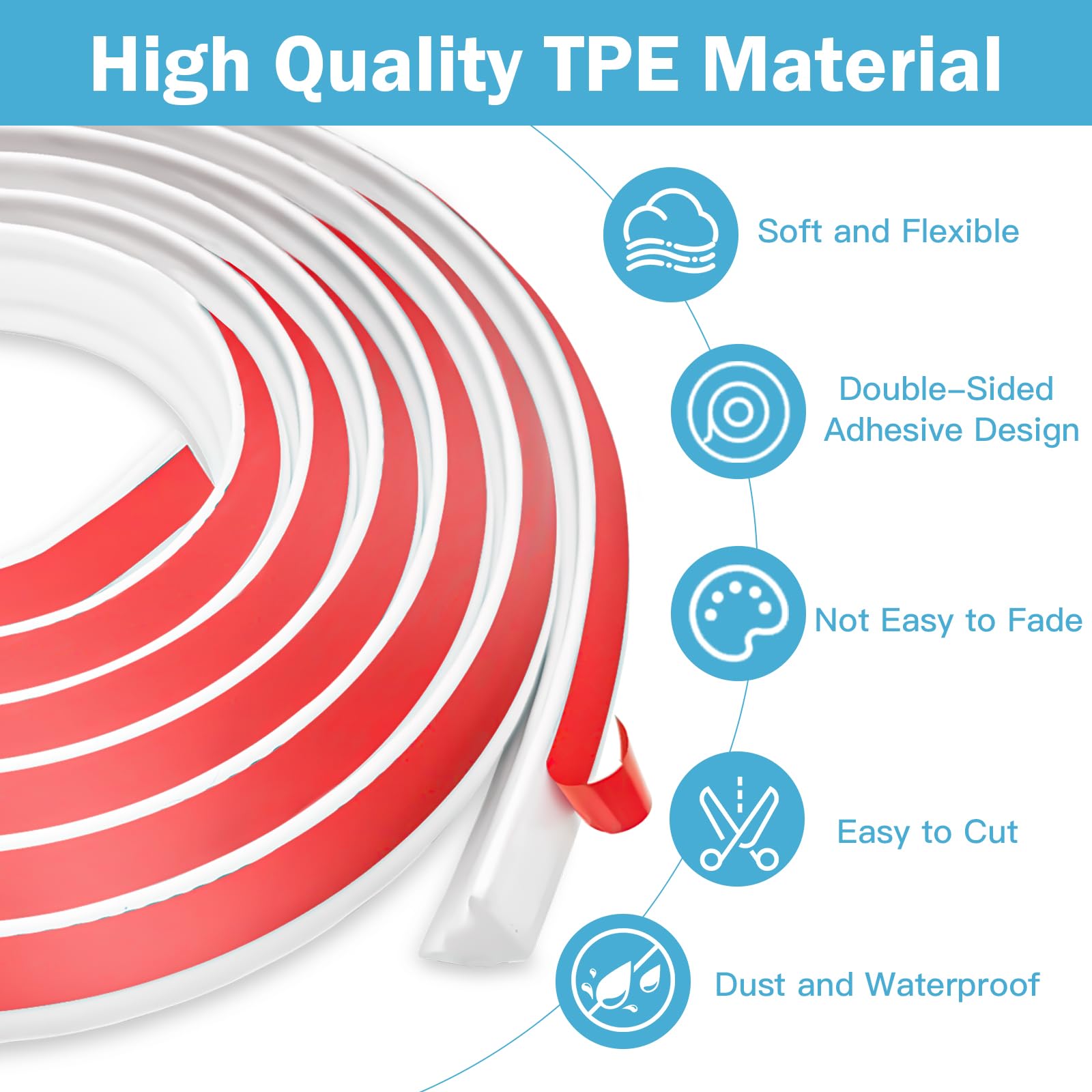 Para Techos Moldura Flexible De Techo Autoadhesiva, TPE Triangular, Para  Bordes De Azulejos, Techos Y Transiciones De Pared, Color Blanco, Para  Encimeras De Cocina Para Bordes De Pared (5 M, 19 Mm, image size:1600x1600