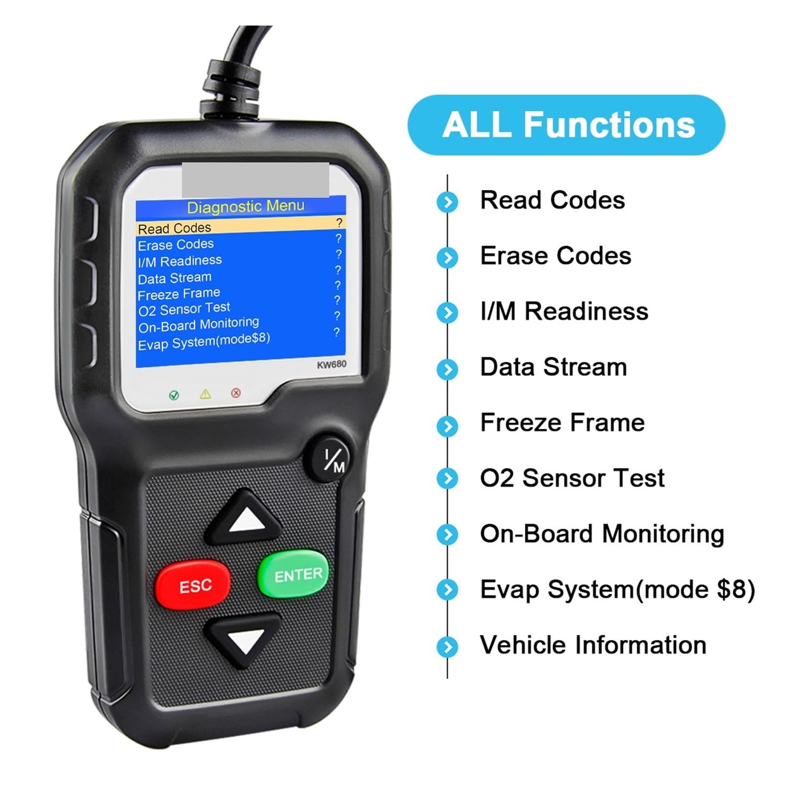 KW680 OBD2 Scanner OBDII Auto Diagnostica Strumenti Diagnostici Auto Lingua Russa Strumento Scanner Auto Lettore di Codici Diagnostici