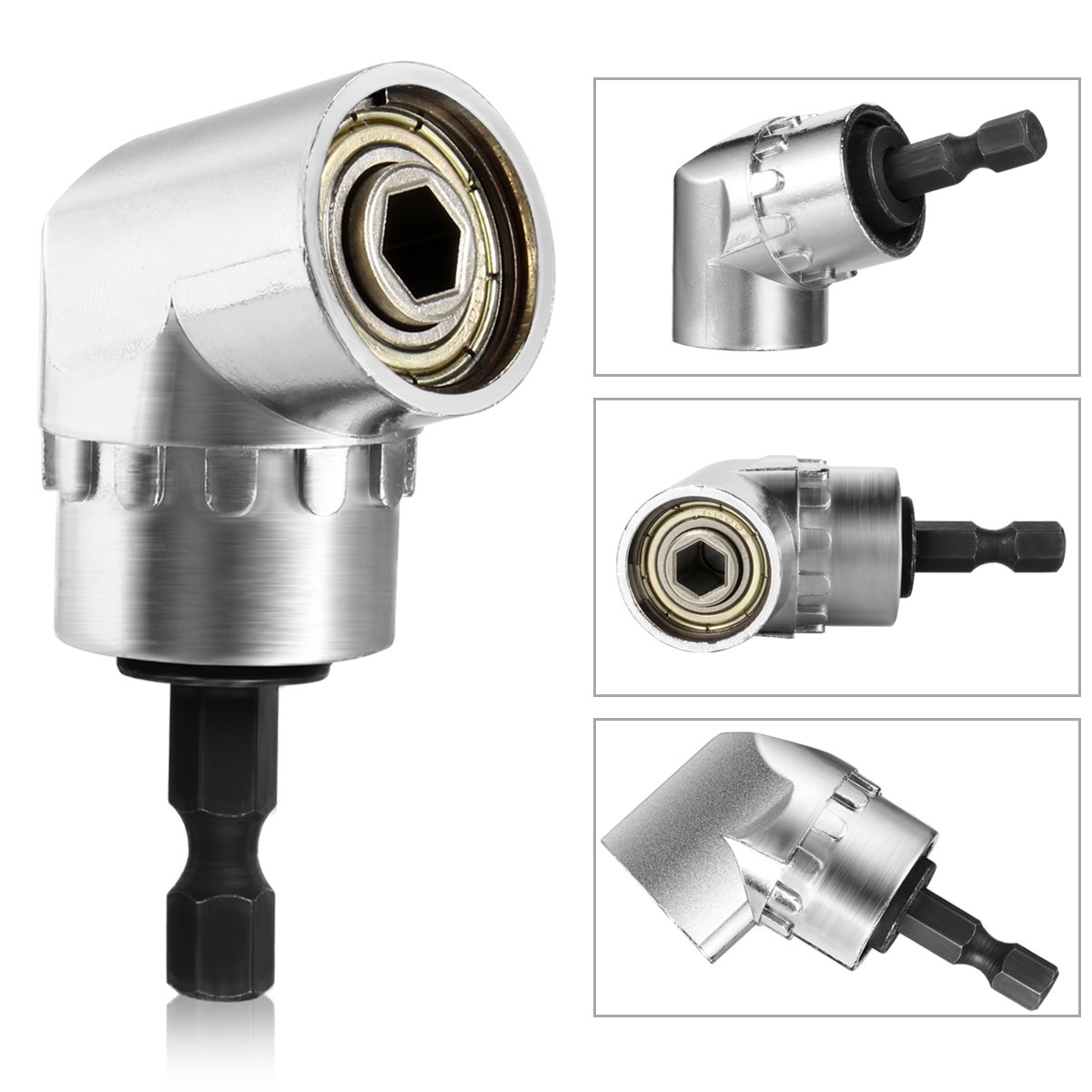 Adaptateur Tournevis Angle Droit Qibaok 105° - Pour Perceuse, Hex 6mm, Porte-Embout Magnétique