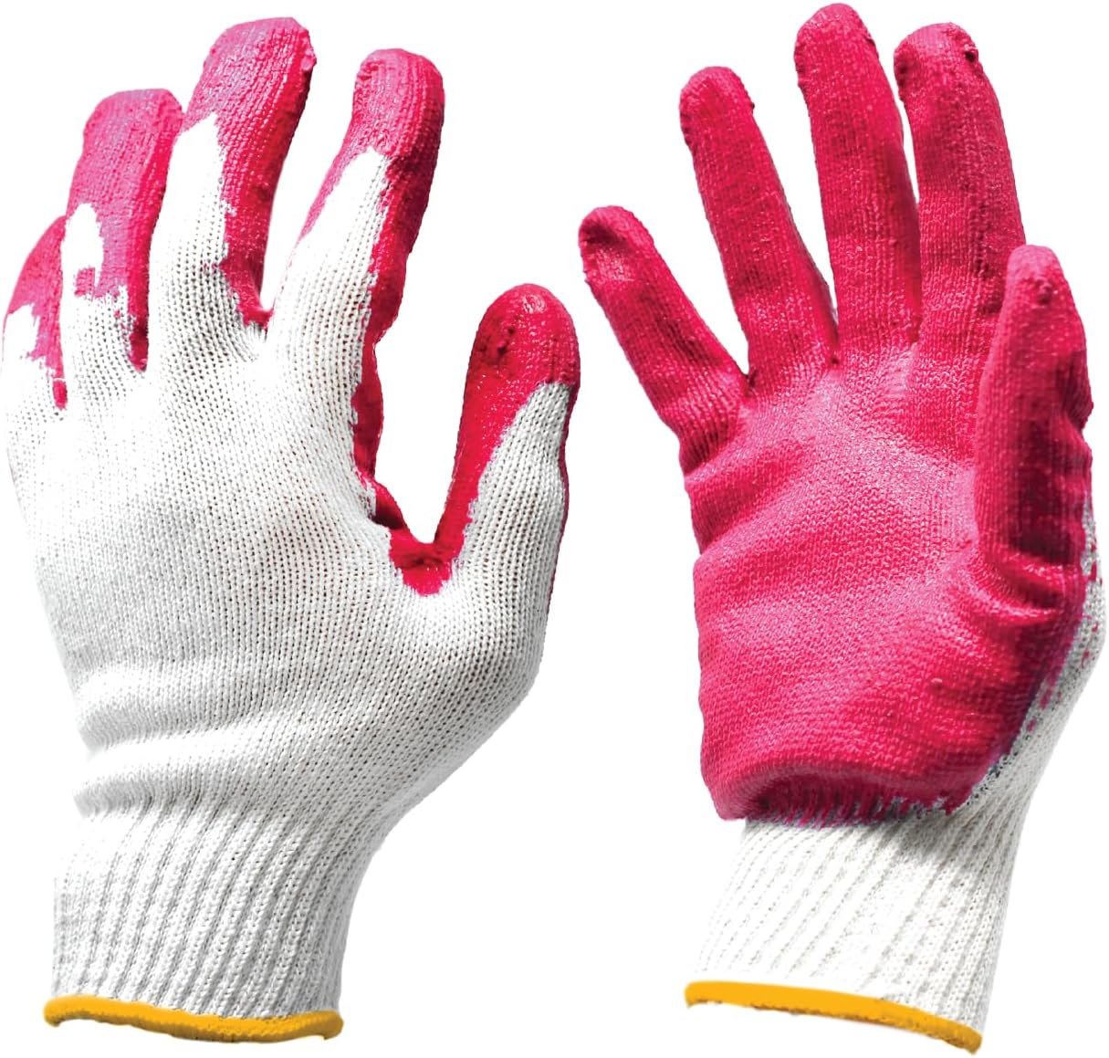 400 Pairs Bulk Red Rubber Palm Working Industrial Gloves for Warehouse, Moving, Construction, Landscaping Business Gloves