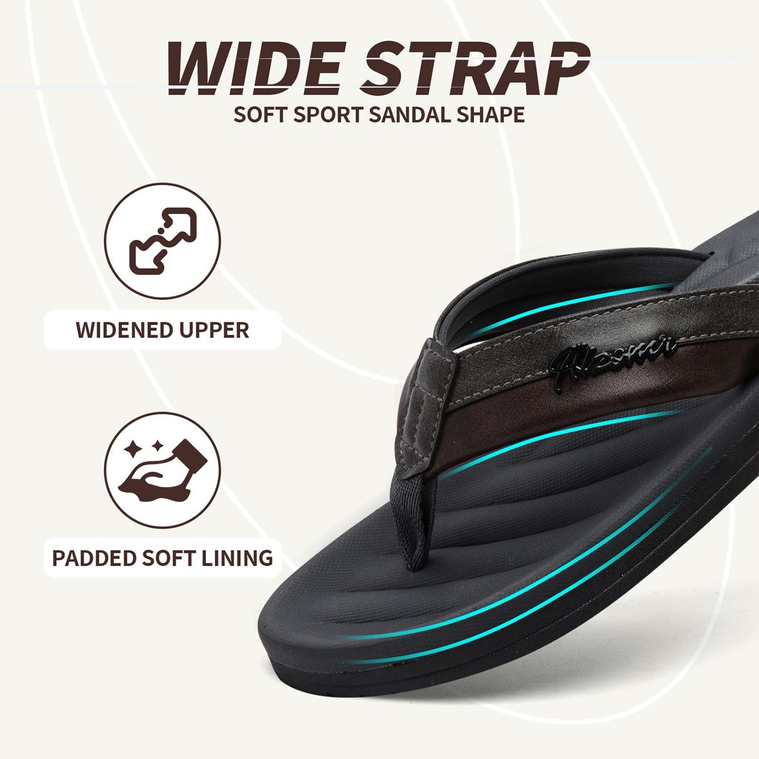 Men's Flip Flops Sandal Casual Comfortable Outdoor Thong Sandals for Men Summer Beach Slides Lightweight Non-Slip Shoes with Soft Cushion Arch Support - Image 4