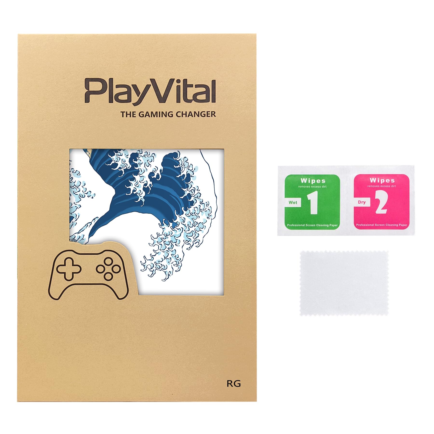 playvital Adesivo Skin per ROG Ally,Adesivi Decal Sticker Vinile Protettiva per ROG Ally Console(2 Set)-Grande Onda Bianca