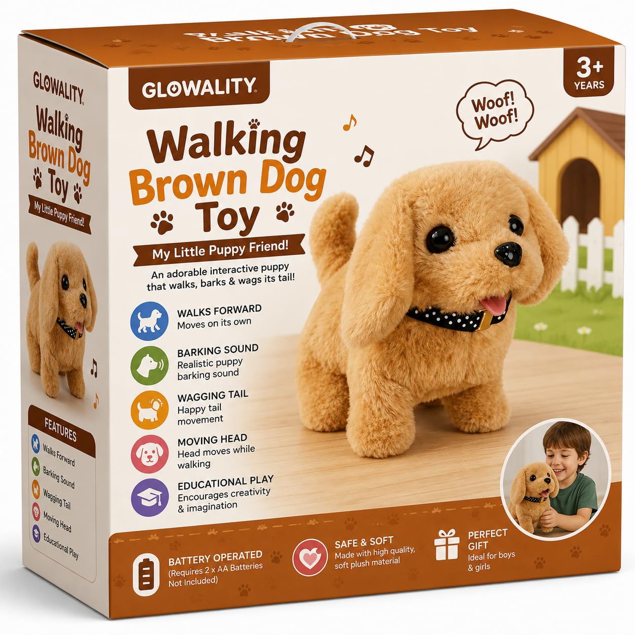 Walking Brown Dog Toy for Kids | Interactive Plush Puppy with Barking Sound, Moving Head & Wagging Tail | Battery Operated Soft Dog Toy | Educational Gift for Boys & Girls-image-47