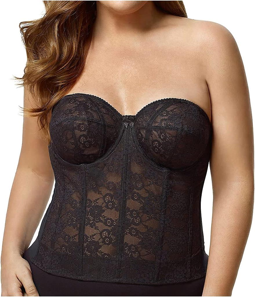 Elila Women's 6621 Lace Strapless Longline Underwire Bra