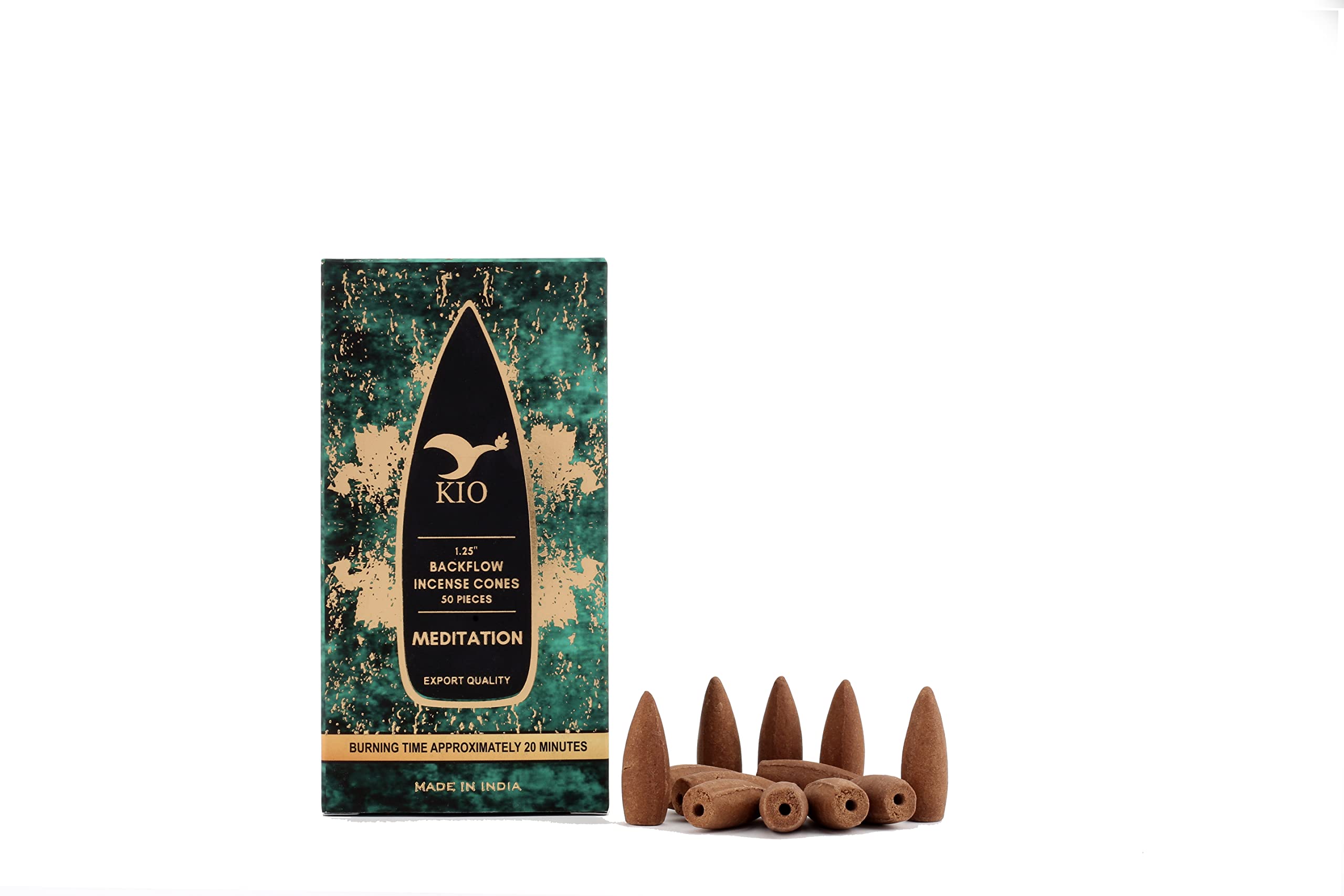 Meditation Backflow Incense Cones Aromatic Smoke Fountain Inscents Waterfall - 50 pcs