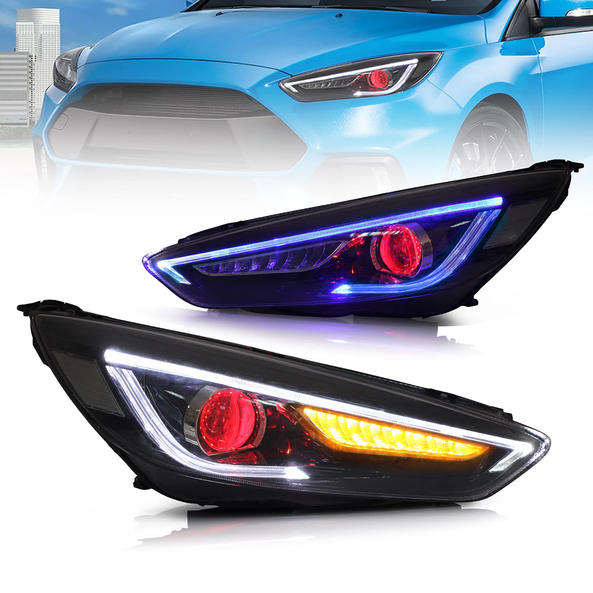 Amazon.com: VLAND Projector Led Headlights Compatible with Focus