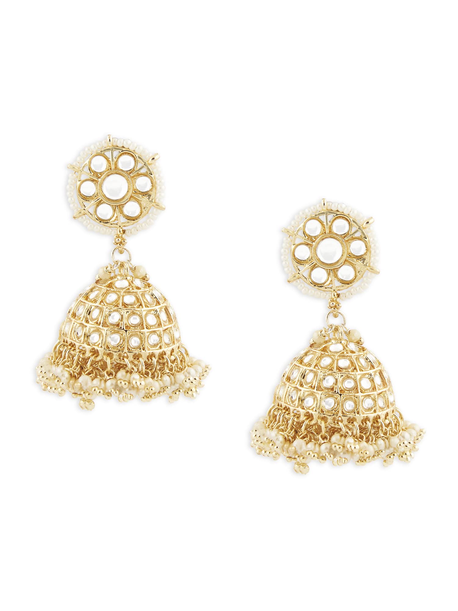 Zaveri Pearls Gold Tone Traditional Kundan & Pearls Jhumki Earring For Women-ZPFK13644 (B0B34YN68F) Amazon Price History, Amazon Price Tracker