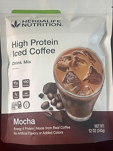 Miniatura 1 de Herbalife HERBALIFE NUTRITION Mezcla de bebida de café helado con alto contenido en proteínas (Mocha 12 oz 12.10oz) Energía y proteína, hecha de