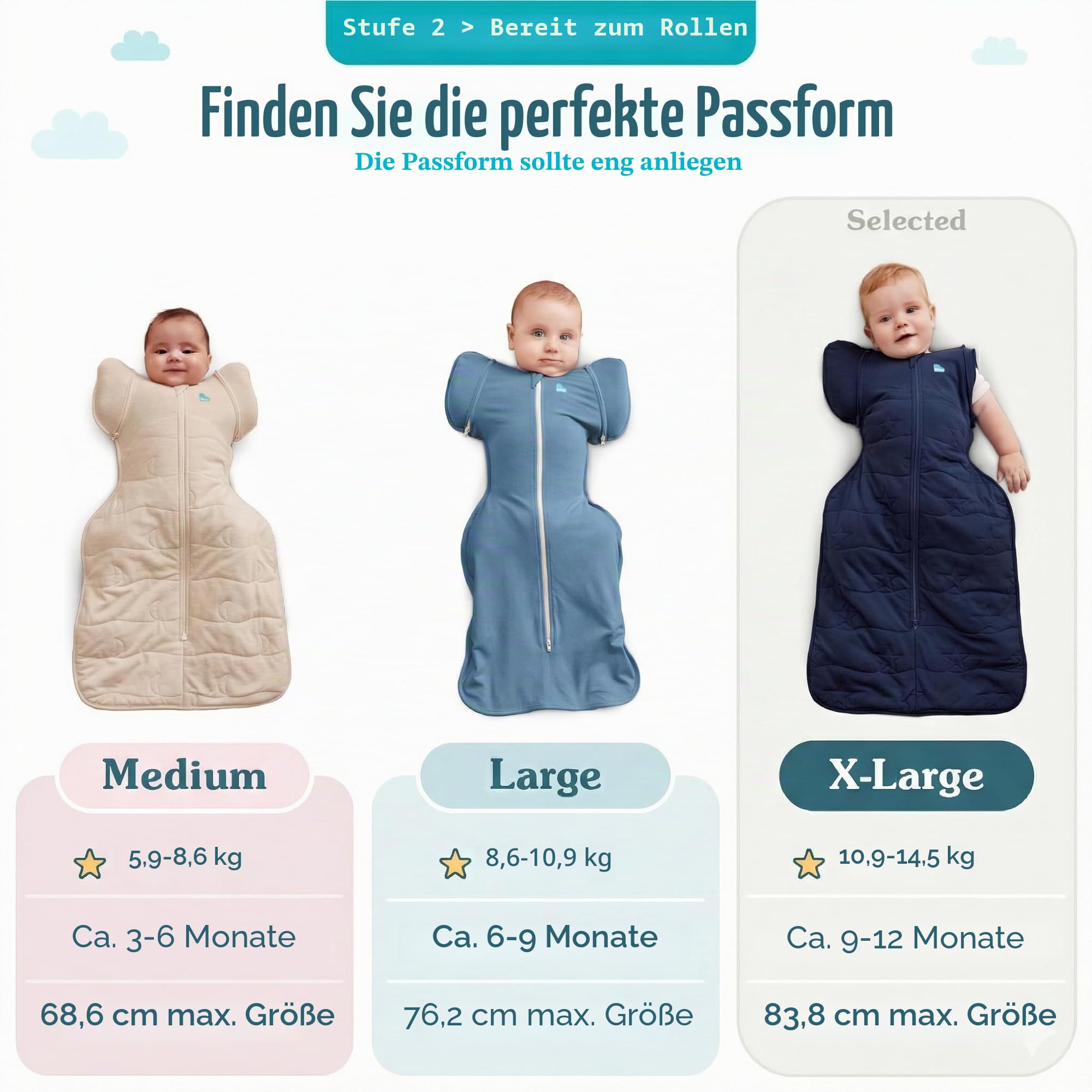 Love To Dream Wickelsack für den Übergang eng anliegende Passform, abnehmbare Flügel, 2,5 Tog (16–20 °C), maschinenwaschbar, Von Hebammen empfohlen, Doppelreißverschluss