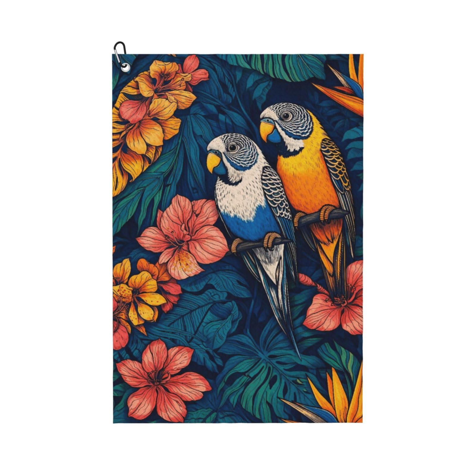 BSDFGSDD Tropical Birds Flowers Floral Golf Towel 24 x 16 inches