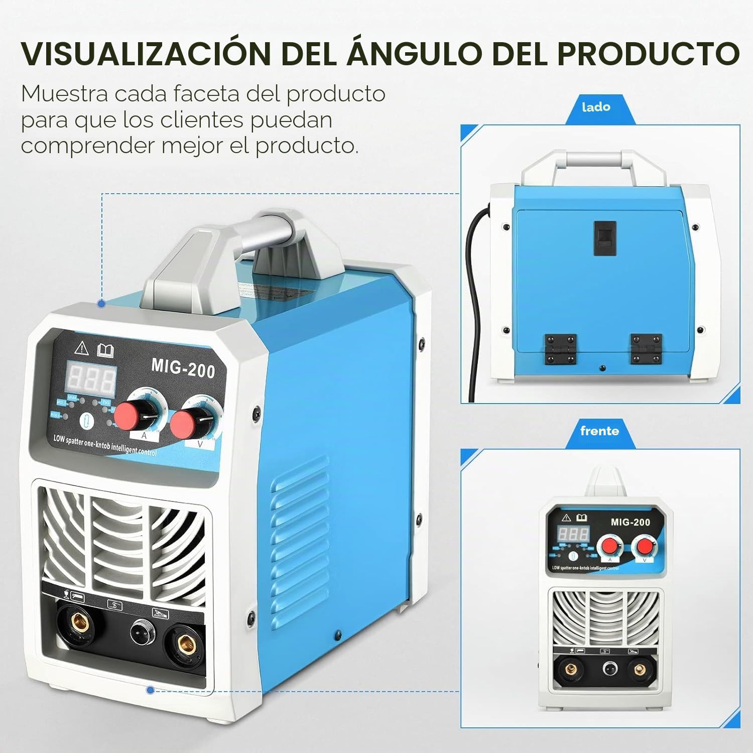 Soldador Inverter 200A 220V ARC/MIG/TIG 3 en 1 Máquina de Soldar IGBT Inverter Soldadora Soldadora Portátil Electrodo Grupo de Soldar, Pinza de Tierra, Máscara, Cepillo