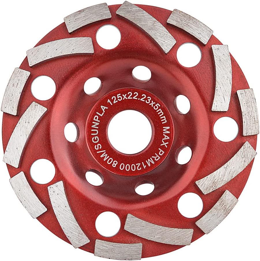 Gunpla Diamond Grinding Cup Wheel 5 inch for Angle Grinder, Polishing and Cleaning Concrete, Granite, Stone, Marble, Cement, Masonry, Rock