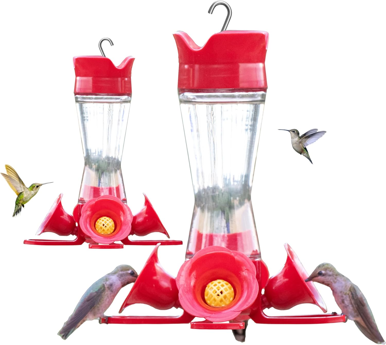 Perky-Pet 203CPBN-2 Glass Hummingbird Feeders for Outdoors with Perches