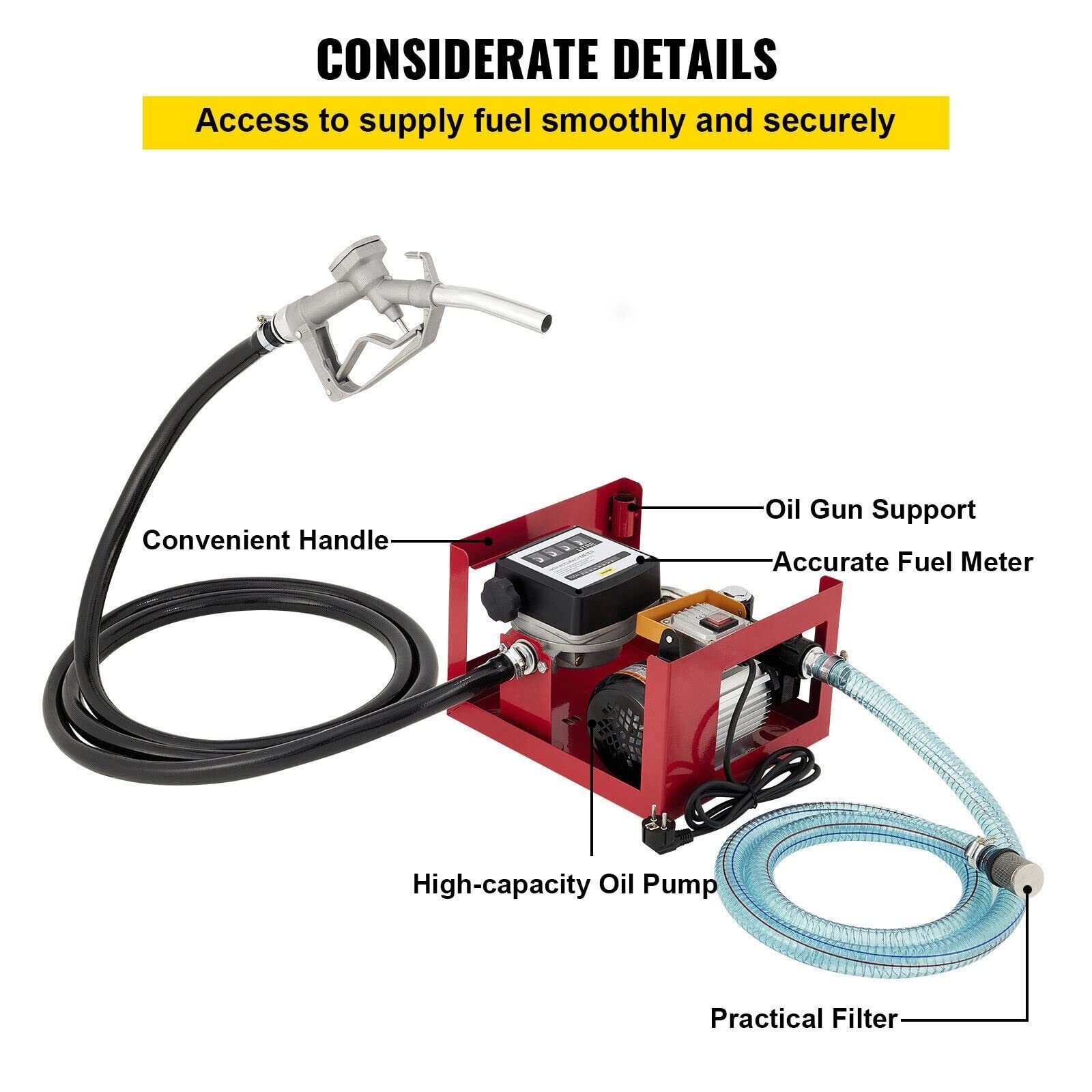550W Autoadescante Pompa Olio Elettrica Trasferimento Bio Olio Combustibile Diesel 60L/Min Valvola di Bypass Incorporata Bassa tensione