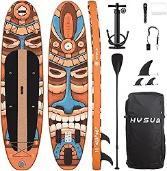 HYSUM Prancha De Stand Up Paddle Inflável, Pranchas De Remo Ultraleves 10'X30 X6 Para Todos Os Níveis De Habilidade Com Acessórios Sup, Remo, Barbatanas, Trela, Bomba De Ação Dupla, Mochila, Bolsa À P