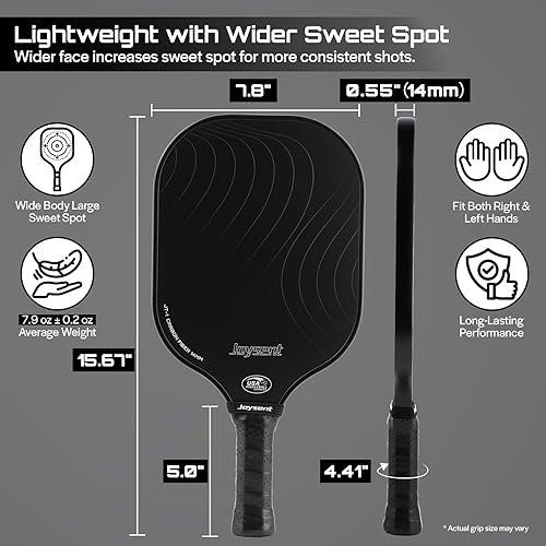 Miniatura 4 de Juego de raquetas de pickleball aprobadas por USAPA de fibra de carbono con bolas para interiores y exteriores, raquetas ligeras y núcleo de panal