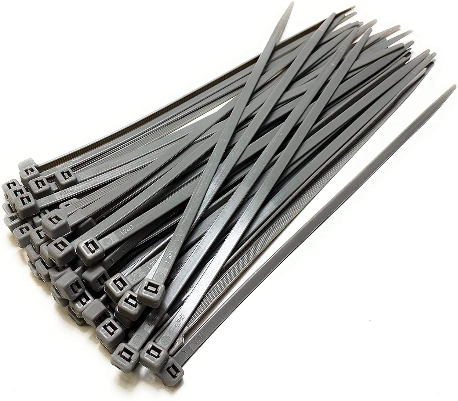 Silver/Grey Cable Ties Different Sizes Short Long Heavy Duty Premium Ties (100, 200mm x 2.5mm)