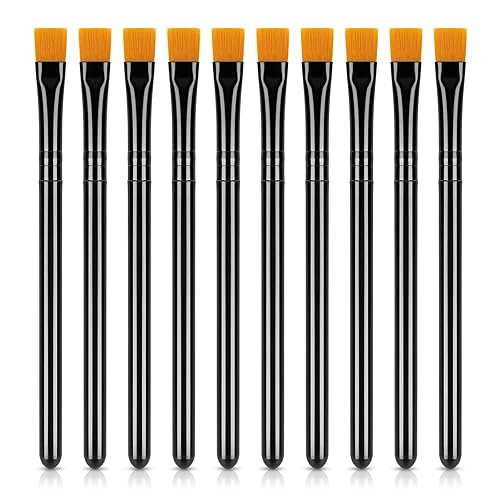 Urtlia Cepillo corrector plano, 10 unidades, maquillaje profesional para ojos y sombra de ojos, juego de brochas para delineador de ojos