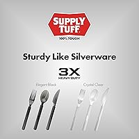 Vista 8 de 3 tenedores de plástico resistentes envueltos individualmente, resistentes como cubiertos, paquete de 100 tenedores desechables negros a granel