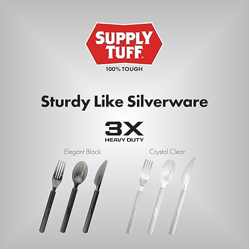 Miniatura 8 de 3 cuchillos de plástico transparente resistentes envueltos individualmente, resistentes como cubiertos, paquete de 100 cuchillos desechables a