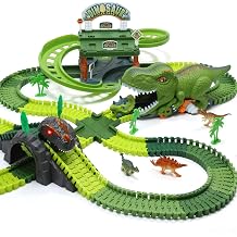EagleStone 246 PCS Dinosaur Race Track with Double-Level Parking Garage