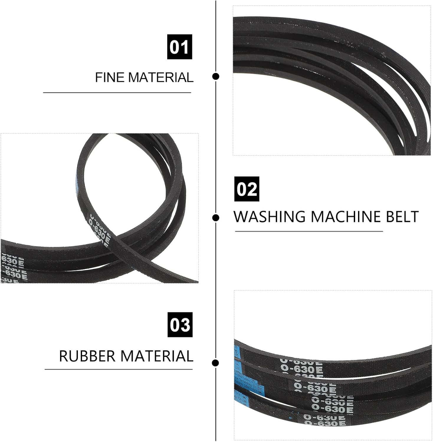 UKCOCO 5pcs Washing Machine Drive Belt Replacement Part for Washers Compatible Multiple Models Easy to Install and Durable