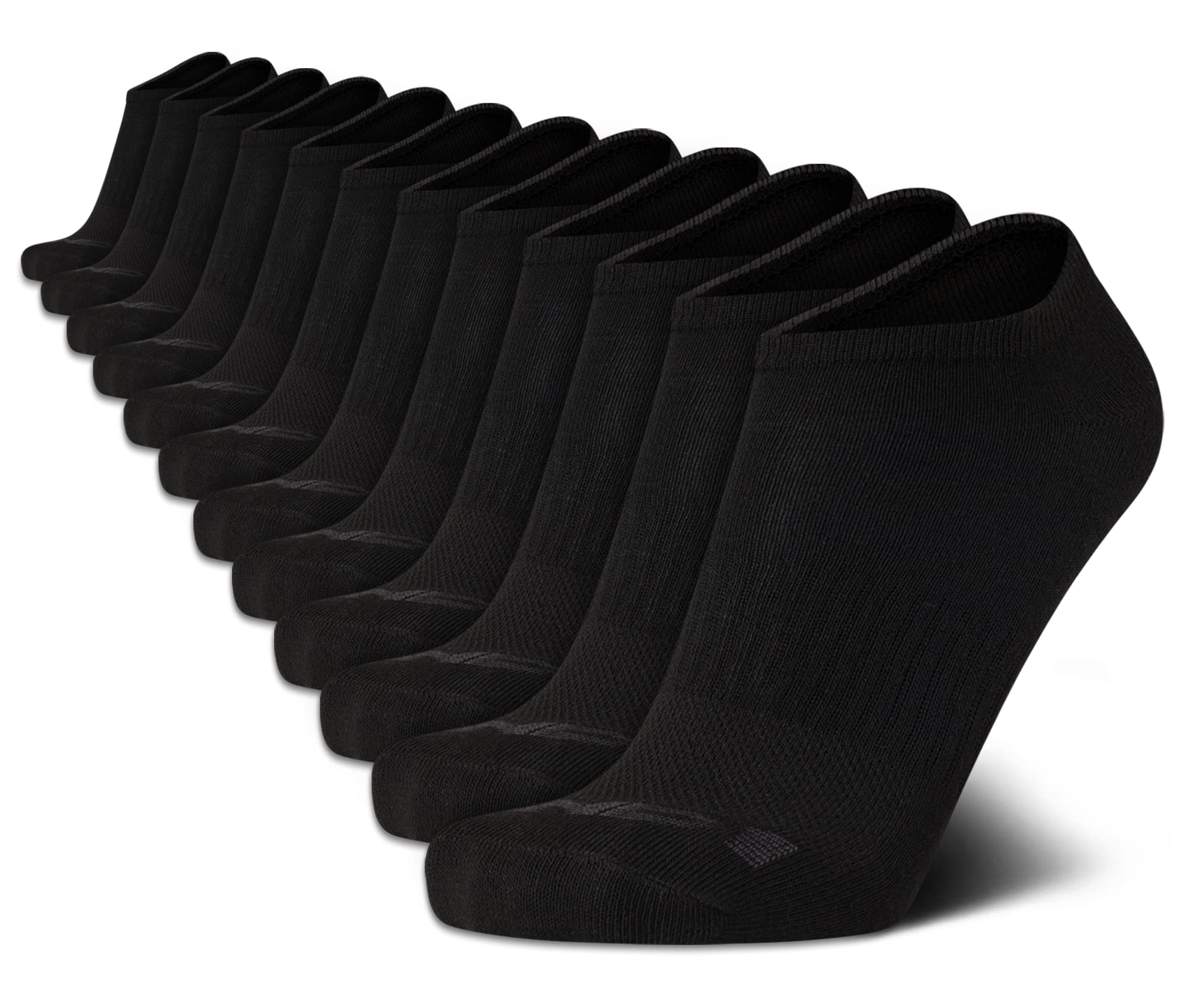 AND1 Mens Low Cut Socks - 12 Pack Lightweight Performance Stretch Athletic Low Cut Athletic Socks (Sizes 6-12.5), Black, 4.5-12.5 UK
