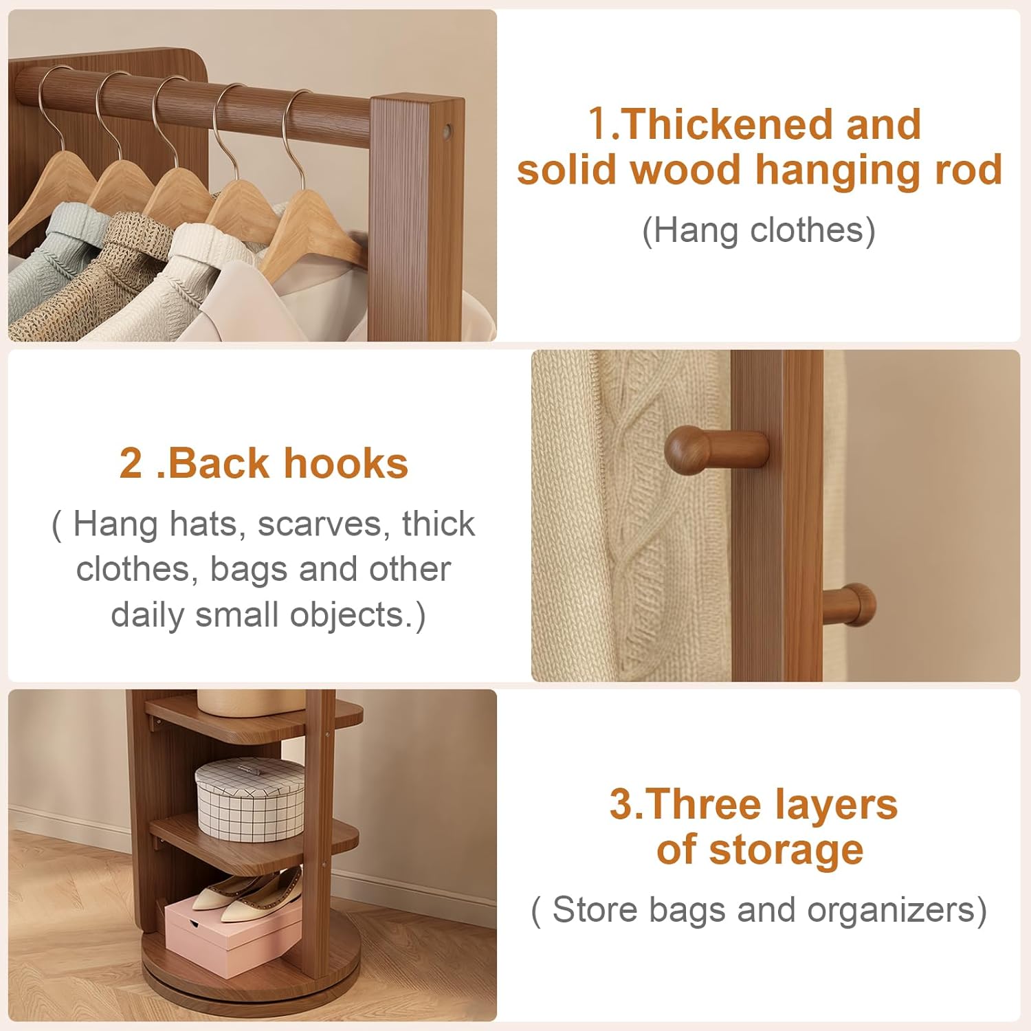 WoodsWhisper Full Length Mirror Coat Rack Solid Wood Floor Mirror 66"x12" Full Length Mirror with Stand Long Mirrors for Bedroom,Living Room (Deep Walnut, 66" Lx12 W) - Image 8