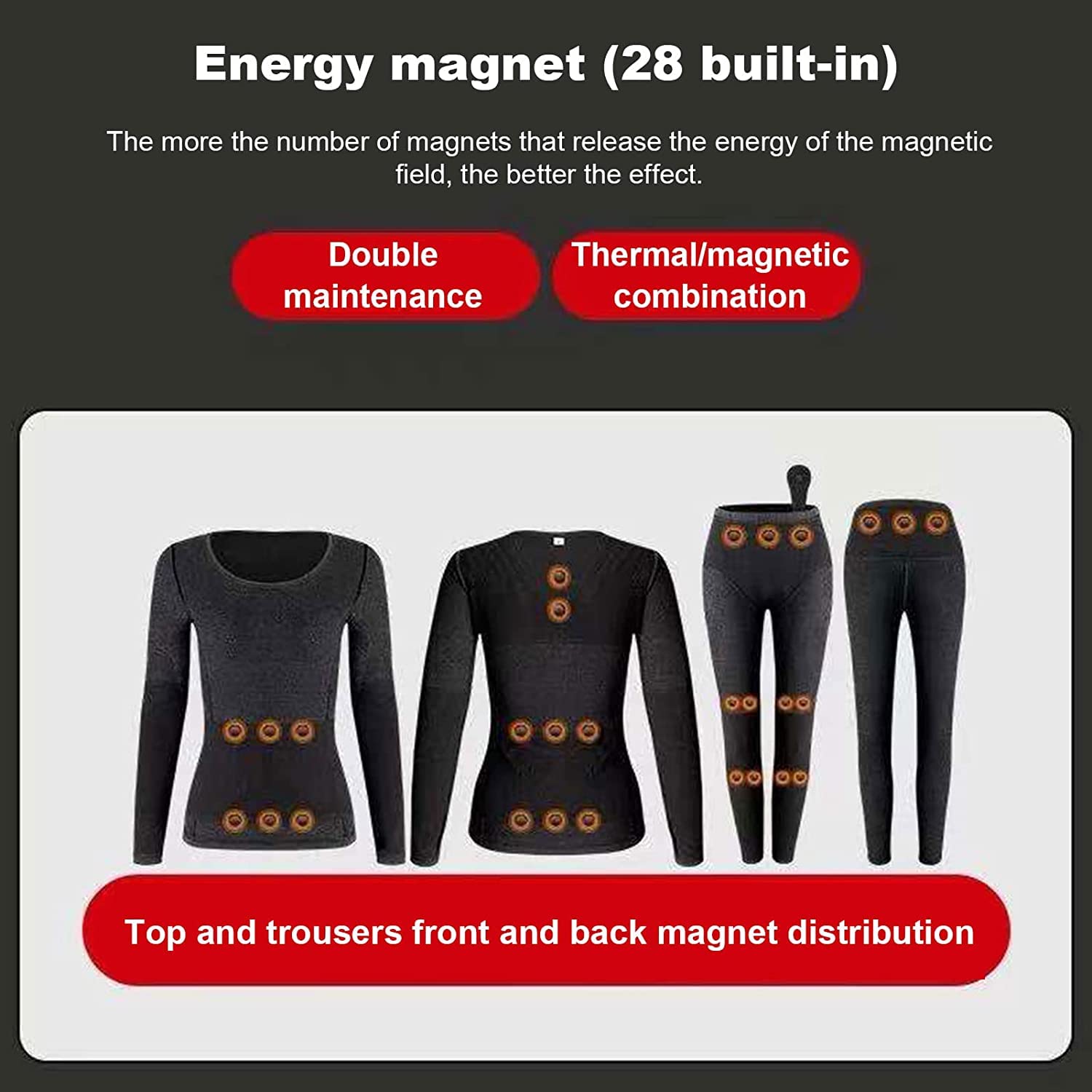 Męska damska bielizna termiczna z 3 poziomami ogrzewania, warstwa podstawowa Narciarstwo Zimowe ciepłe górne i dolne pranie (Color : Women Black, Size : XXL-XXLarge)