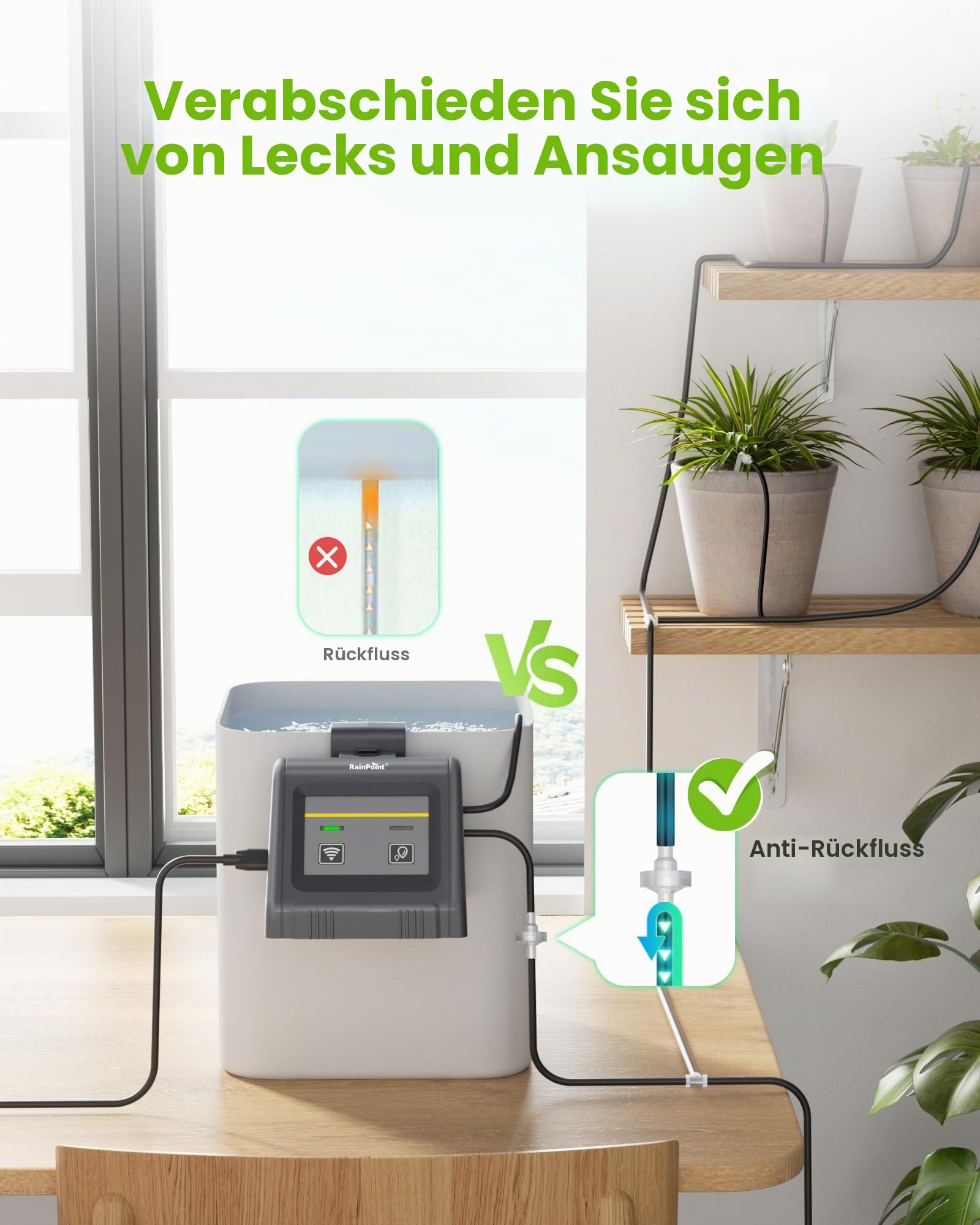 RAINPOINT WiFi Automatisches Bewässerungssystem, Automatisches Tropfbewässerungsgerät mit Pumpe, APP-Fernbedienung Auto/Manuell/Smart Mode für Balkon