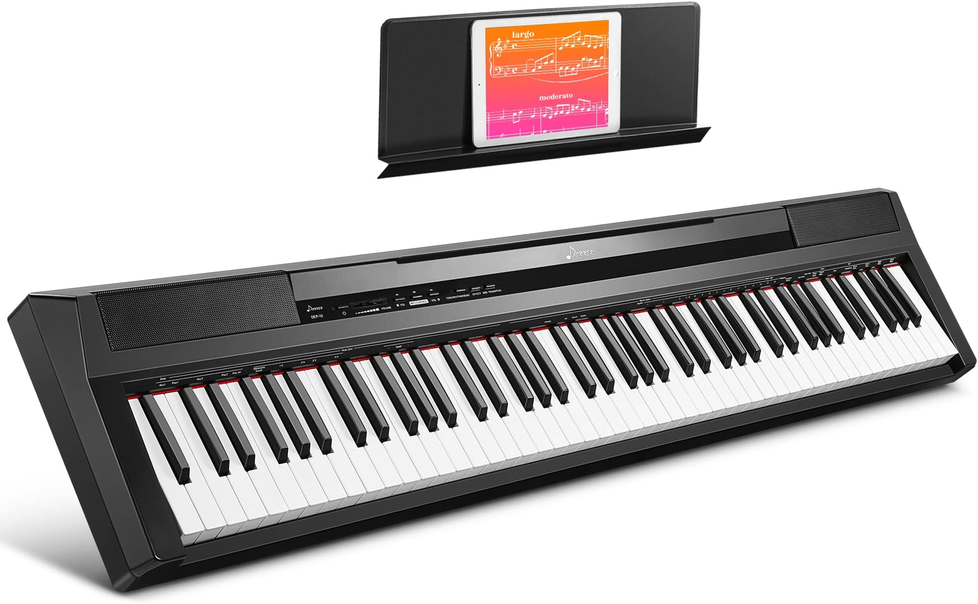 Donner DEP-10 88 Keys Digital Piano Keyboard Sensitive Semi Weighted, Full Size Portable Light Electric Keyboard Piano with Sustain Pedal for Beginners