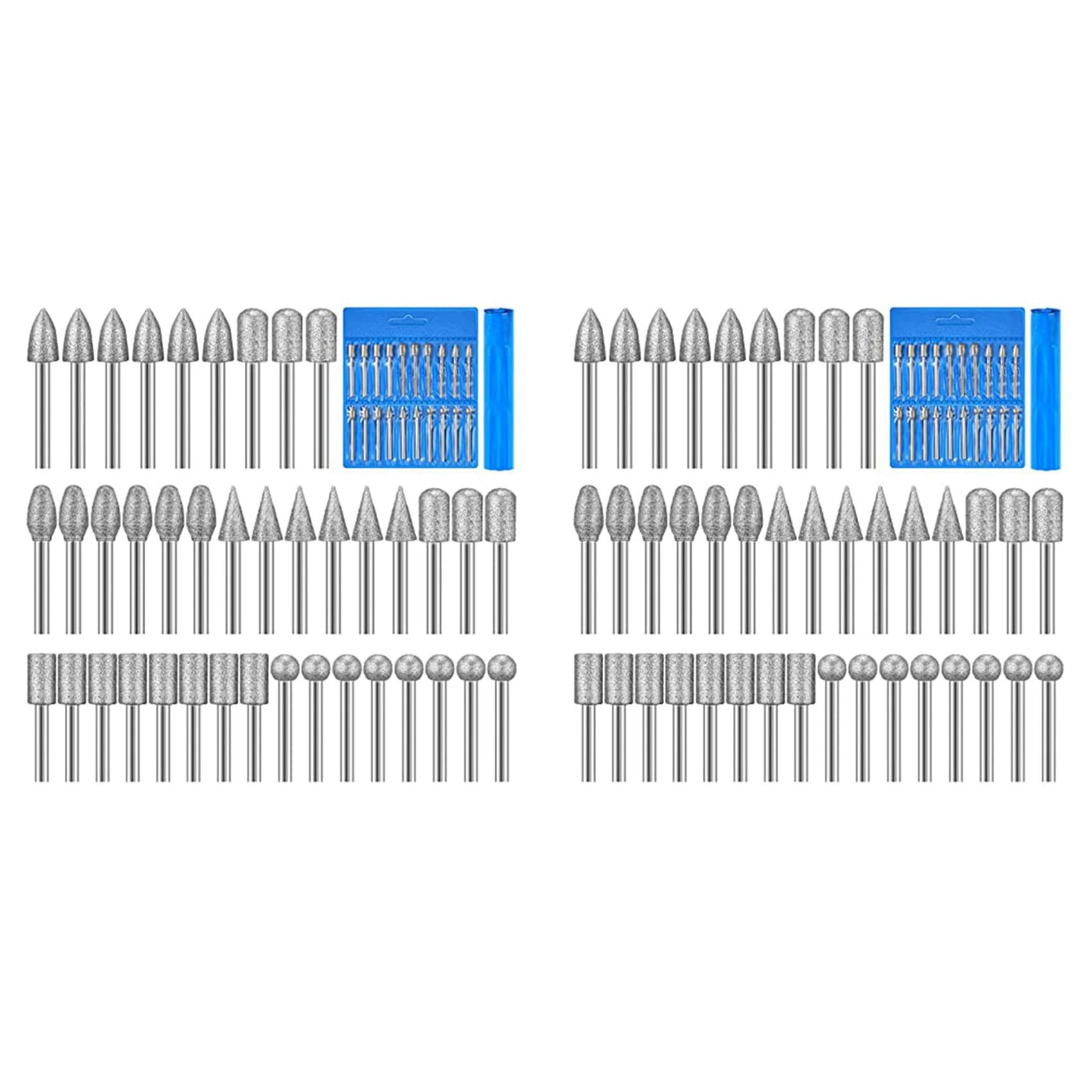 Jnchdghwa As Shown 80 Pieces Burr Bits Stone Carving Set For Rotary Tool With 1/8 Inch Shank For Polishing Engraving Stone