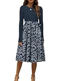 Womens Long Sleeve Knit Tops Boho Maxi Sweater Dress Tie Waist Elegant Fall Winter Dresses