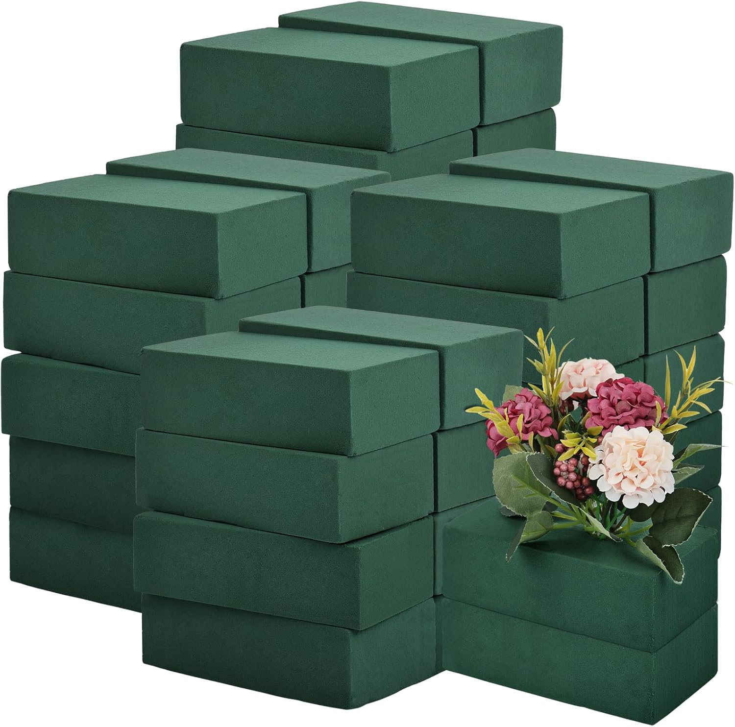 40 Pieces Floral Foam Blocks Dry and Wet Florist Foam Brick Flower Arrangements Supplies for Fresh and Artificial Flowers Craft Plant Filler Decoration (5.5 X 3.2 X 1.8 Inches)