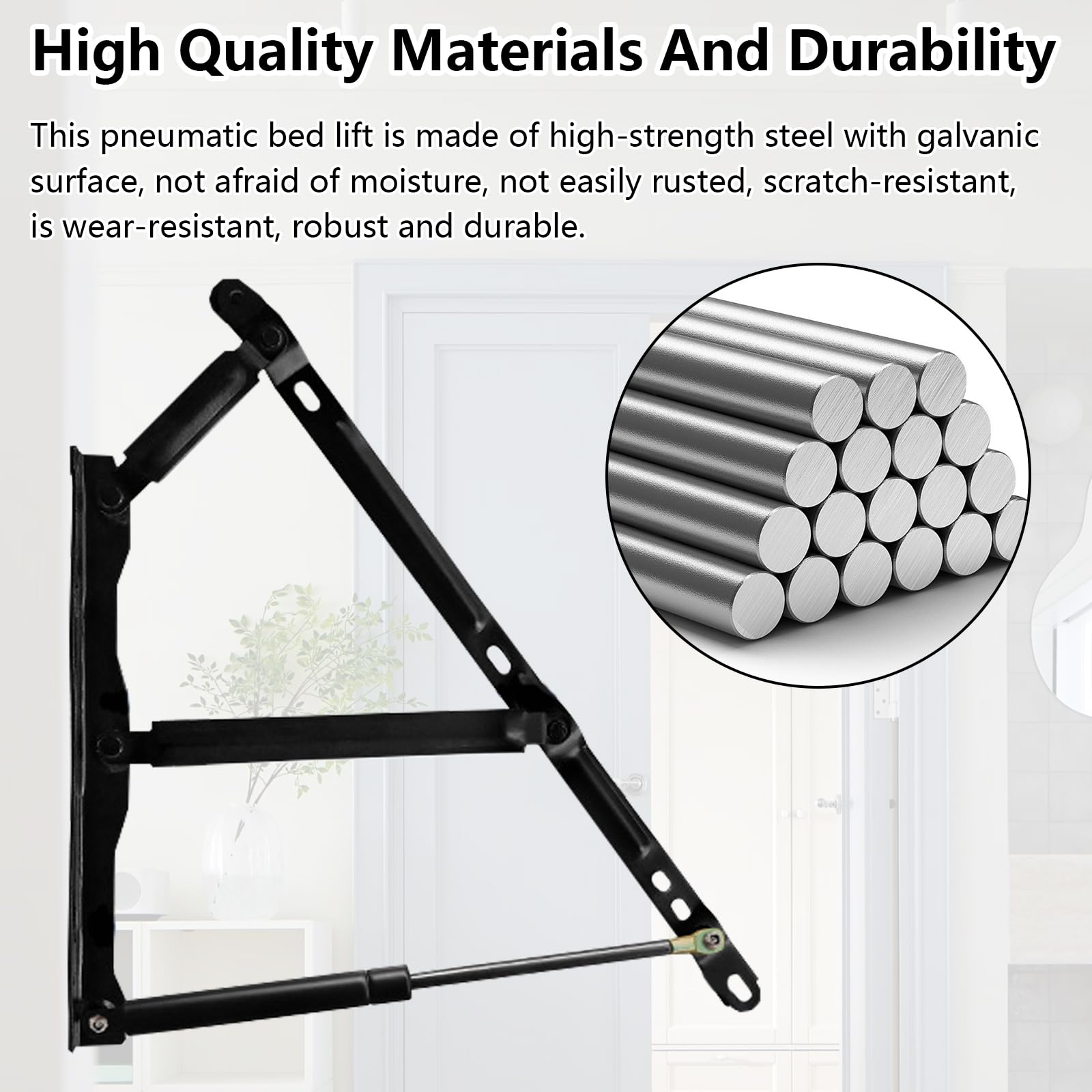 2 Pcs Muelle De Gas, Amortiguador De Gas 900 N/Unidad Mecanismo Neumático De Elevación De Cama Bisagras De Elevación De 92 Kg Bisagras De Muelle De Gas Para Armarios Ideales Para Camas Pesadas