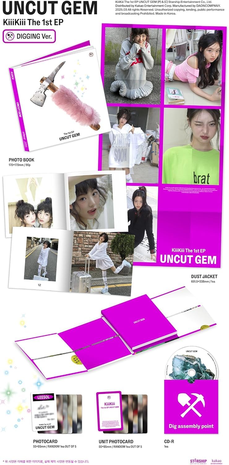 KiiiKiii UNCUT GEM [DIGGING Ver.] 1st EP Album + Extra Photocards