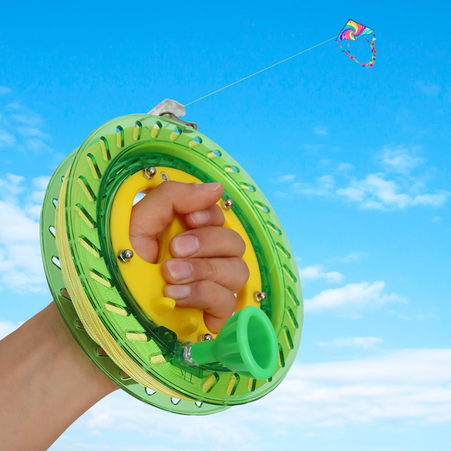HONBO Kite String Spool for Adults and Kids,Kites String Reel with Bearing Structure, Foldable Handle, 300m/1000ft Line - Ideal Kite Flying Accessories