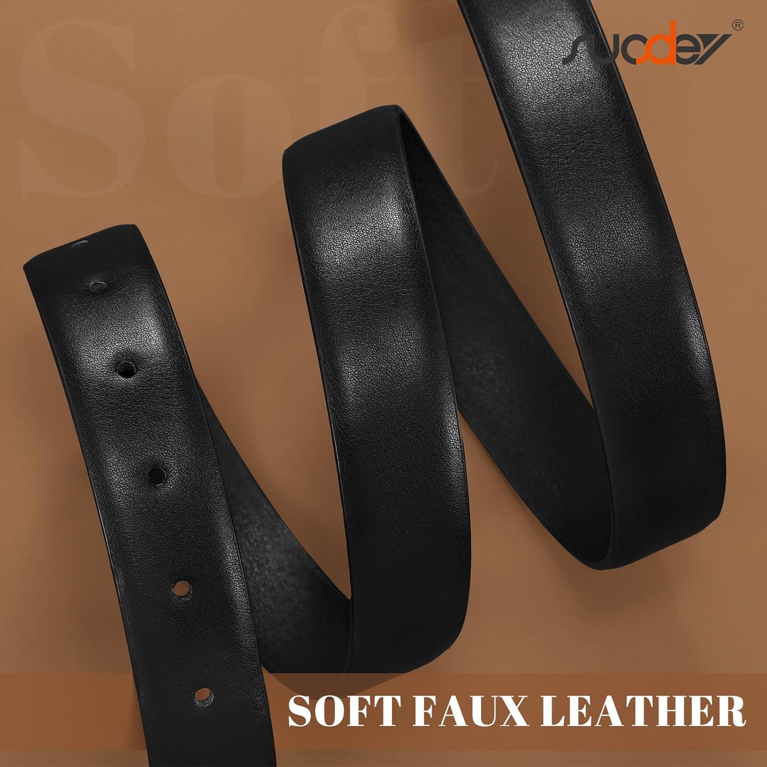 SUOSDEY Women Leather Belt for Jeans Pants, Fashion Dress Waist Belt with Gold Buckle - Image 5