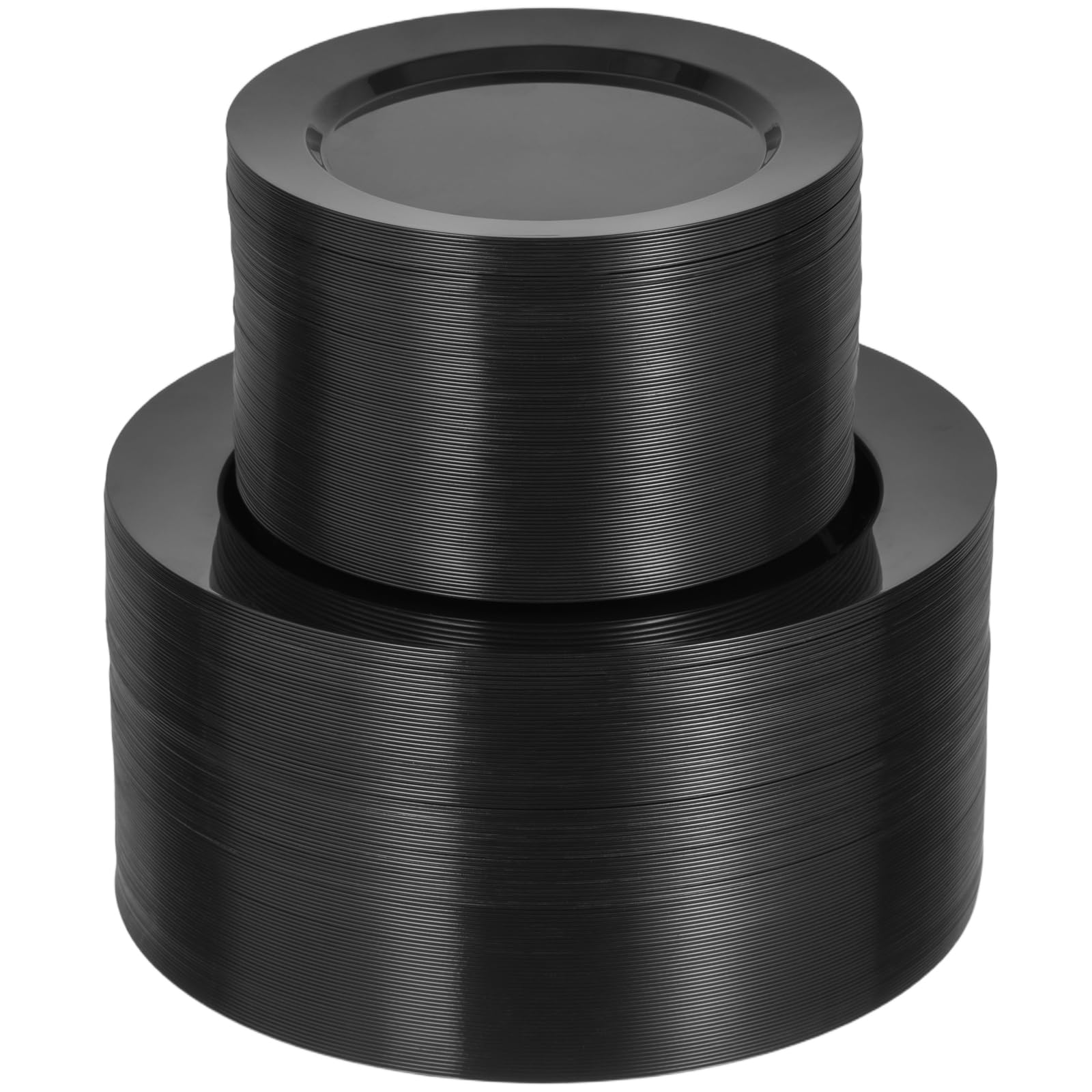 Goodluck 200PCS Black Plastic Plates, Heavy Duty Disposable Black Plates