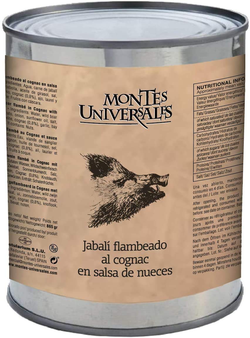 Wildschwein flambé in Cognac mit Walnuss sauce Montes Universales (865g)