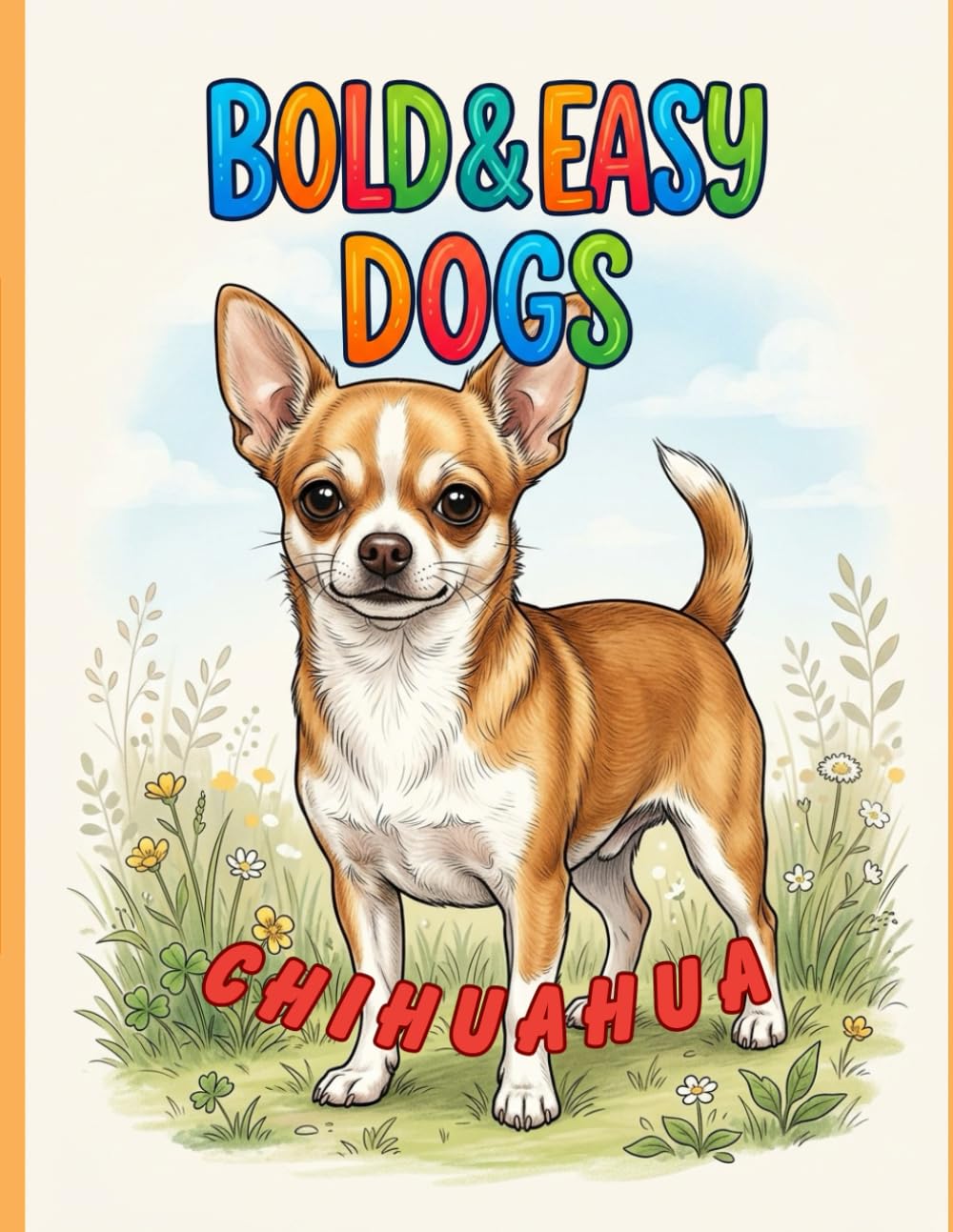 Bold & Easy Dog Breeds Chihuahua: A Coloring Book for Seniors and Dog Lovers with Thick Lines and Simple, Large-Print Artwork