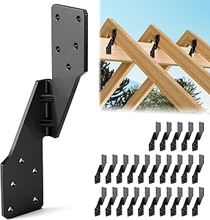 25 Pcs Hurricane Straps Tie Brackets - Heavy Duty 18 Gauge Steel Hurricane Clips for Roof, Shed and Walls, Hurricane Straps for Rafter H2.5A, Hurricane Roof Brackets, Truss Ties Black – Right