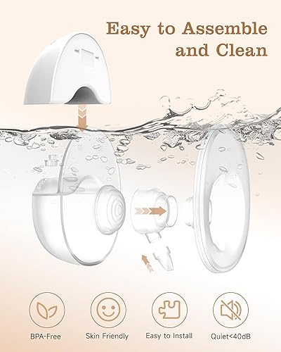 Miniatura 8 de Extractor de leche eléctrico manos libres, extractor de leche portátil con 4 modos12 niveles, bombeo portátil sin dolor, tamaños de brida ajustable