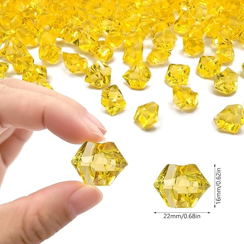 Miniatura 2 de Relleno de jarrón amarillo para decoración del hogar, cubitos de hielo triturados falsos, rellenos de jarrón, 150 cubos de hielo falsos