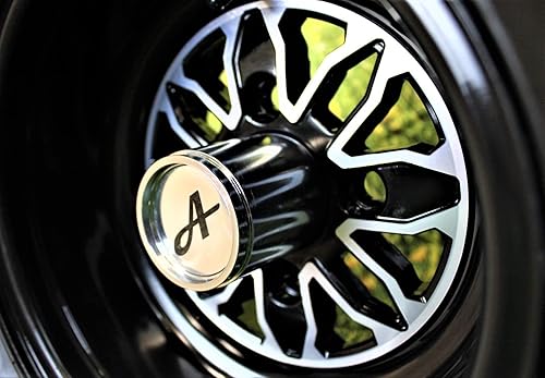 Miniatura 4 de (juego de 4) 20x10.00-10 ATW-045 con ruedas negras brillantes Fusion 10x7 para golf