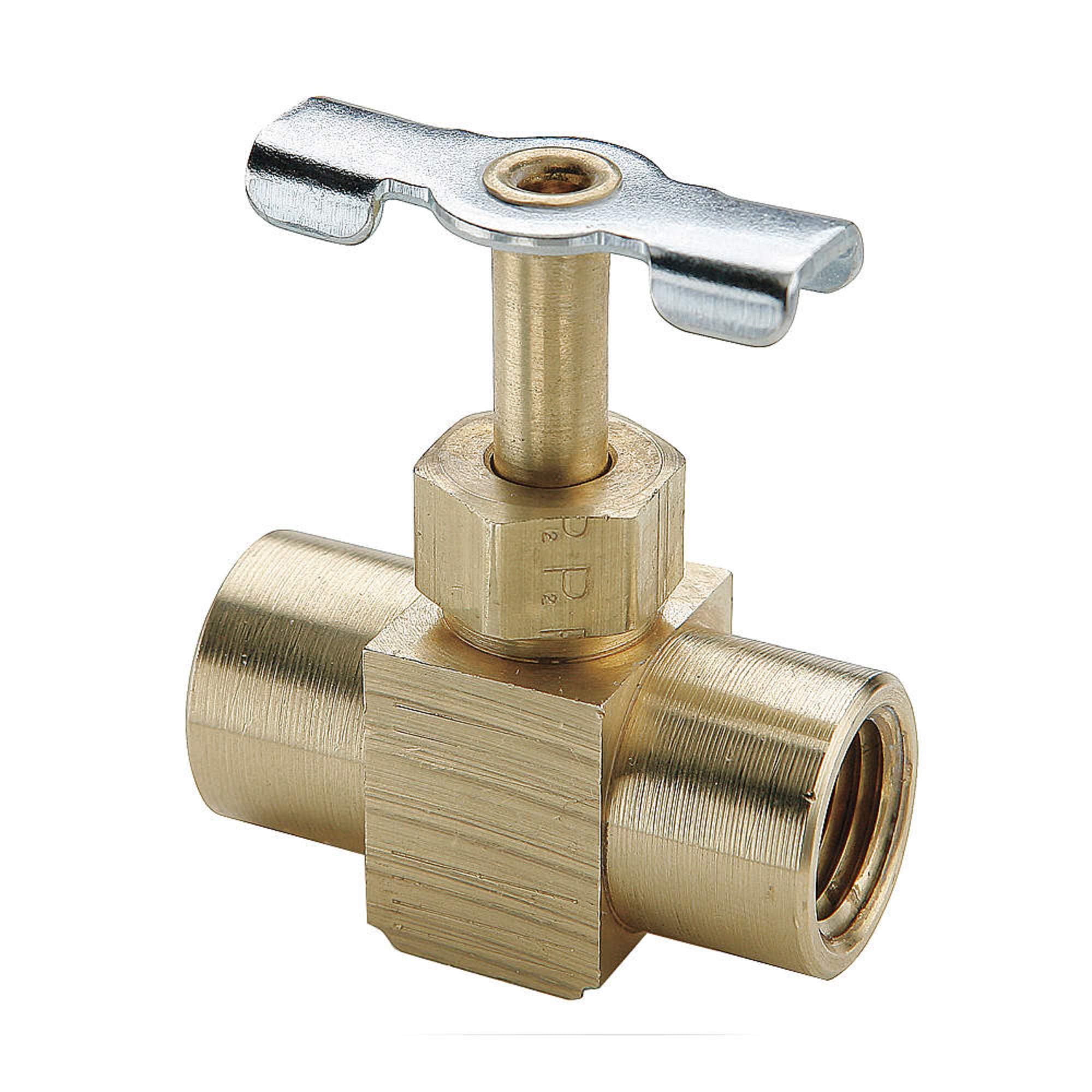Parker Hannifin NV109P-2 Series NV109 Brass Needle Valve, 1/8