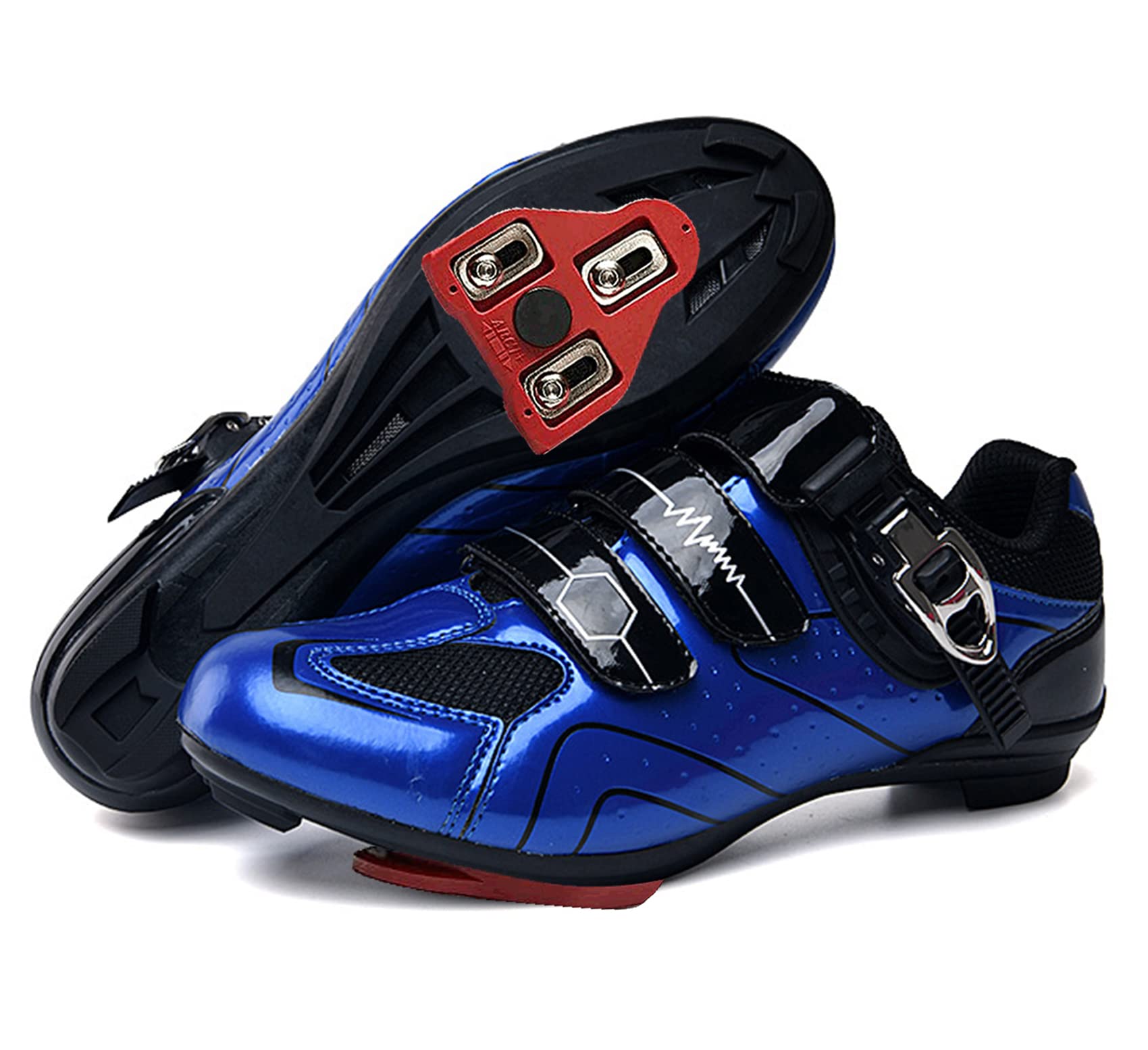 Buty Rowerowe Męskie, Rowerowe Buty Rowerowe Rowerowe Obrotowe Sznurowanie Za Pomocą Kompatybilnego Buta Z Pelotonem Z Spd I Delta(43 EU, Blue)