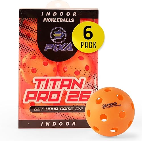 Miniatura 32 de PIXA Titan Pro 26 Pickleball para interiores, aprobado por USAPA, bolas de pickleball duraderas para interiores, rebote constante, vuelo suave