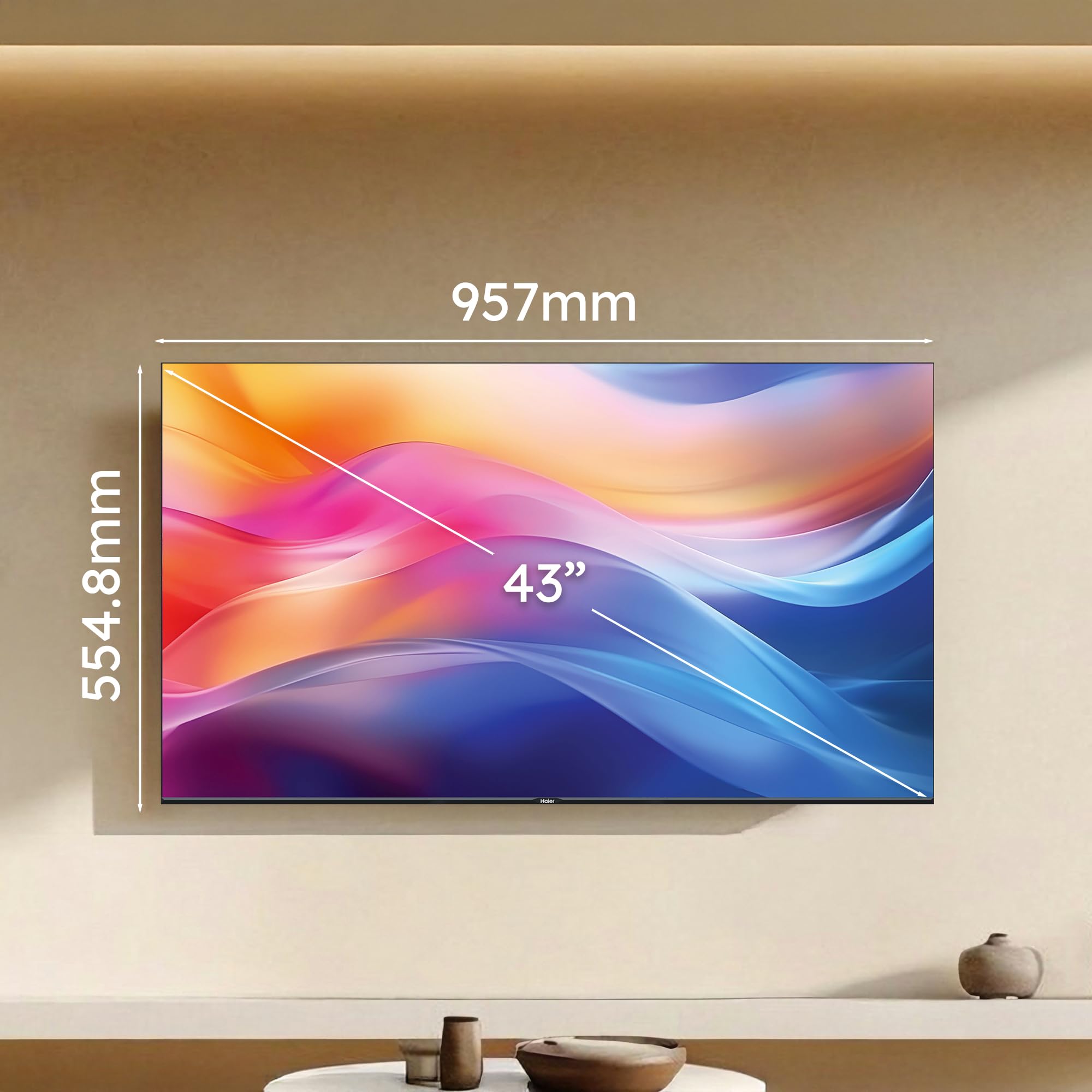 Haier QLED 4K UHD H43S81FUX 43'' Smart TV, Google TV, Dolby Audio, HDR 10, Telecomando Smart, Google Assistant, Bluetooth 5.1, Gaming 120Hz, USB 2.0, DBX TV, HDMI 2.1 x 4