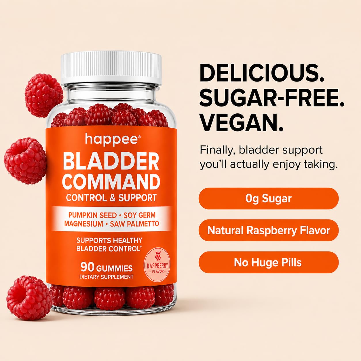 Happee Bladder Control Gummies Supplement Women & Men, Daily Support 90 ct — Amazon image 9